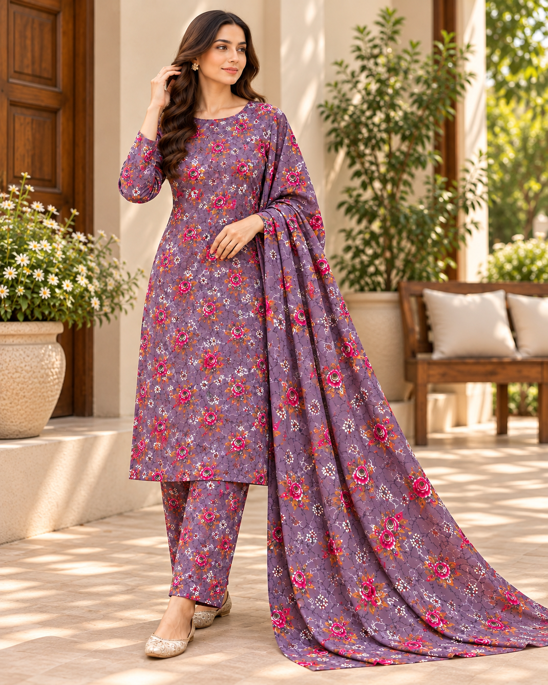 “Dilara Khaddar 3-Piece Unstitched Suit”