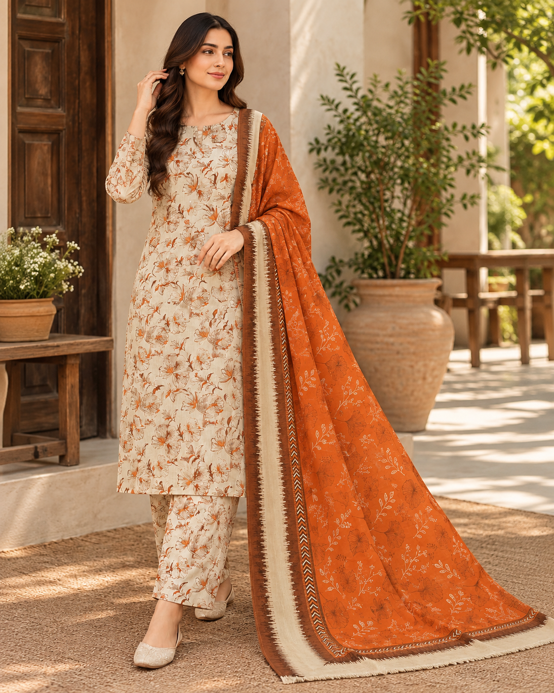 “Mehrbano Khaddar 3-Piece Unstitched Suit”