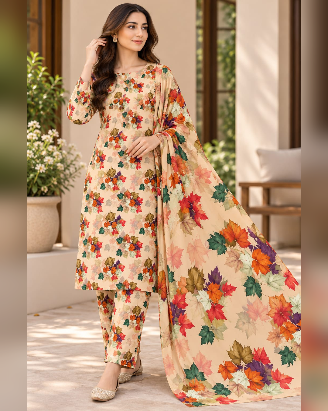 “Chandni Khaddar 3-Piece Unstitched Suit”