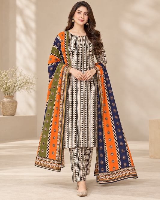 “Pari Khaddar 3-Piece Unstitched Suit
