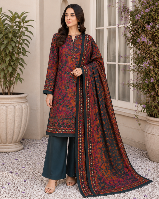 Daman Digital Printed Lawn Unstitched – Vol 12