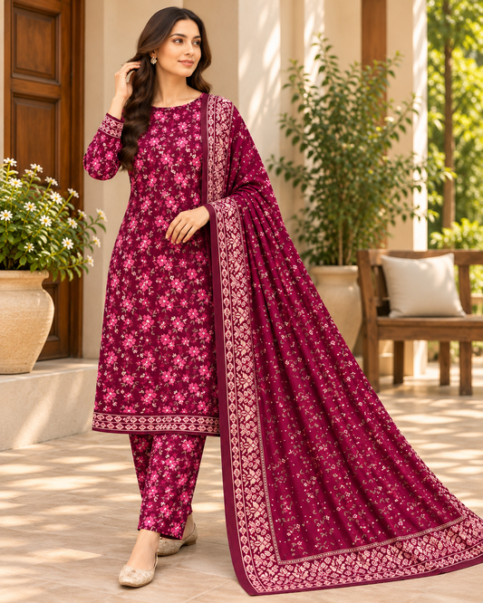 “Nazneen Khaddar 3-Piece Unstitched Suit”