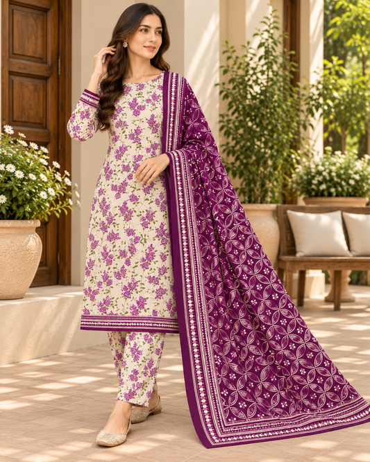 “Nazneen Khaddar 3-Piece Unstitched Suit”