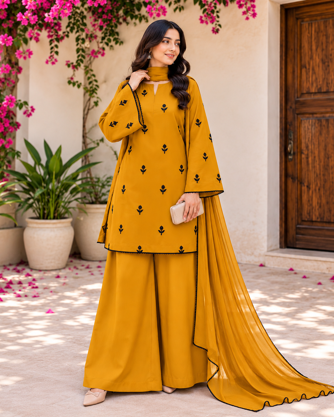 Bahar-e-Khas Embroidered Cotton Festive Suit, Ready to Wear