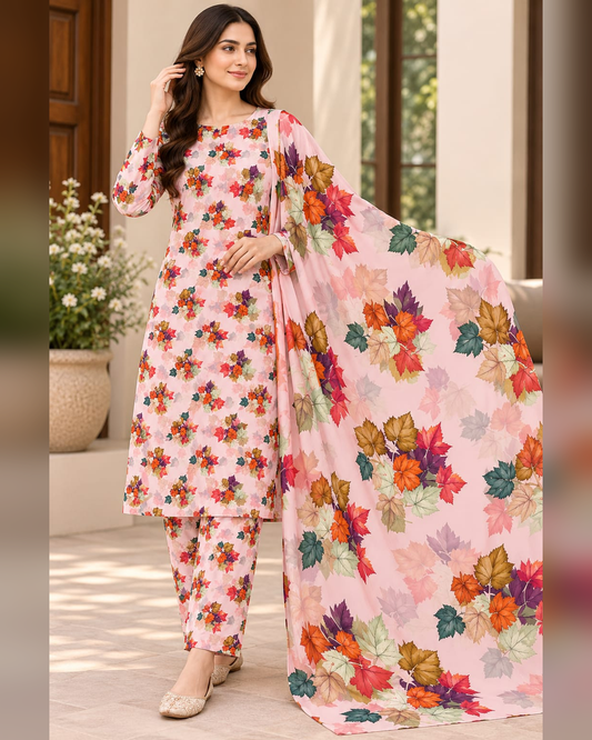 “Nargis Khaddar 3-Piece Unstitched Suit”